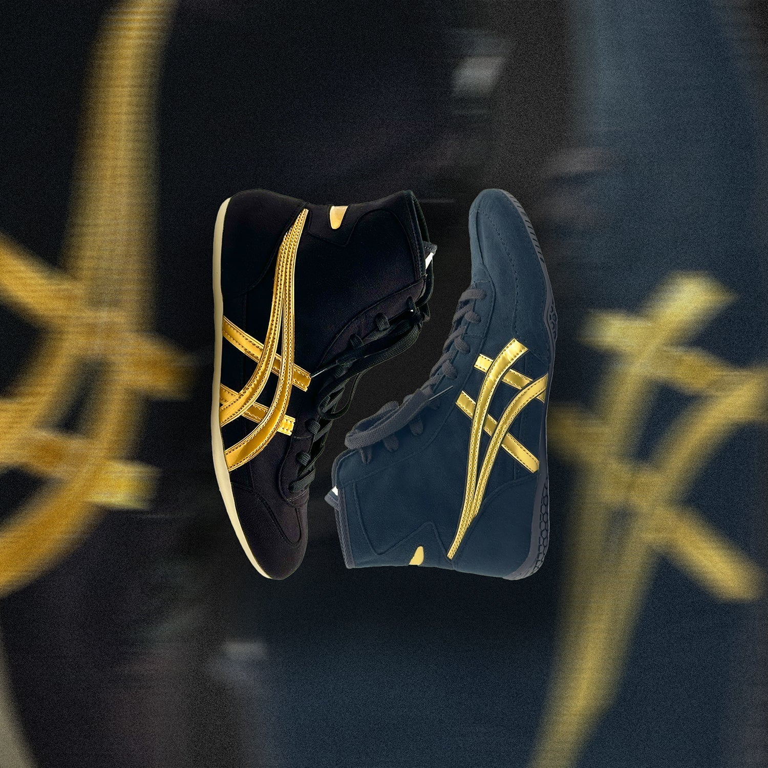 ASICS レスリングシューズ EX-EO TWR900 後継モデル ASICS EX-EO Wrestling Boxing Shoes TWR900 1083A001 BLACK×GOLD