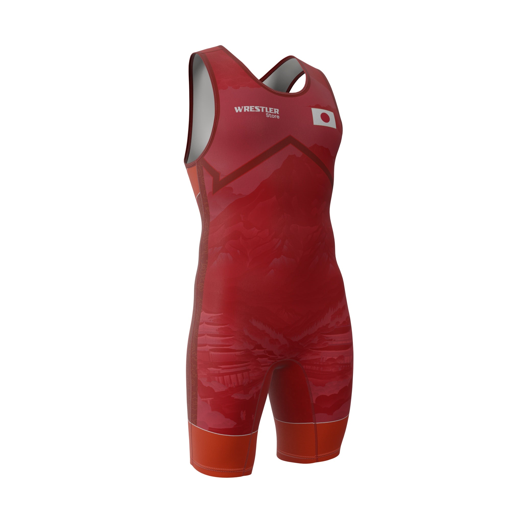 WrestlerStore Ringertrikot Japan Rot von Vorne