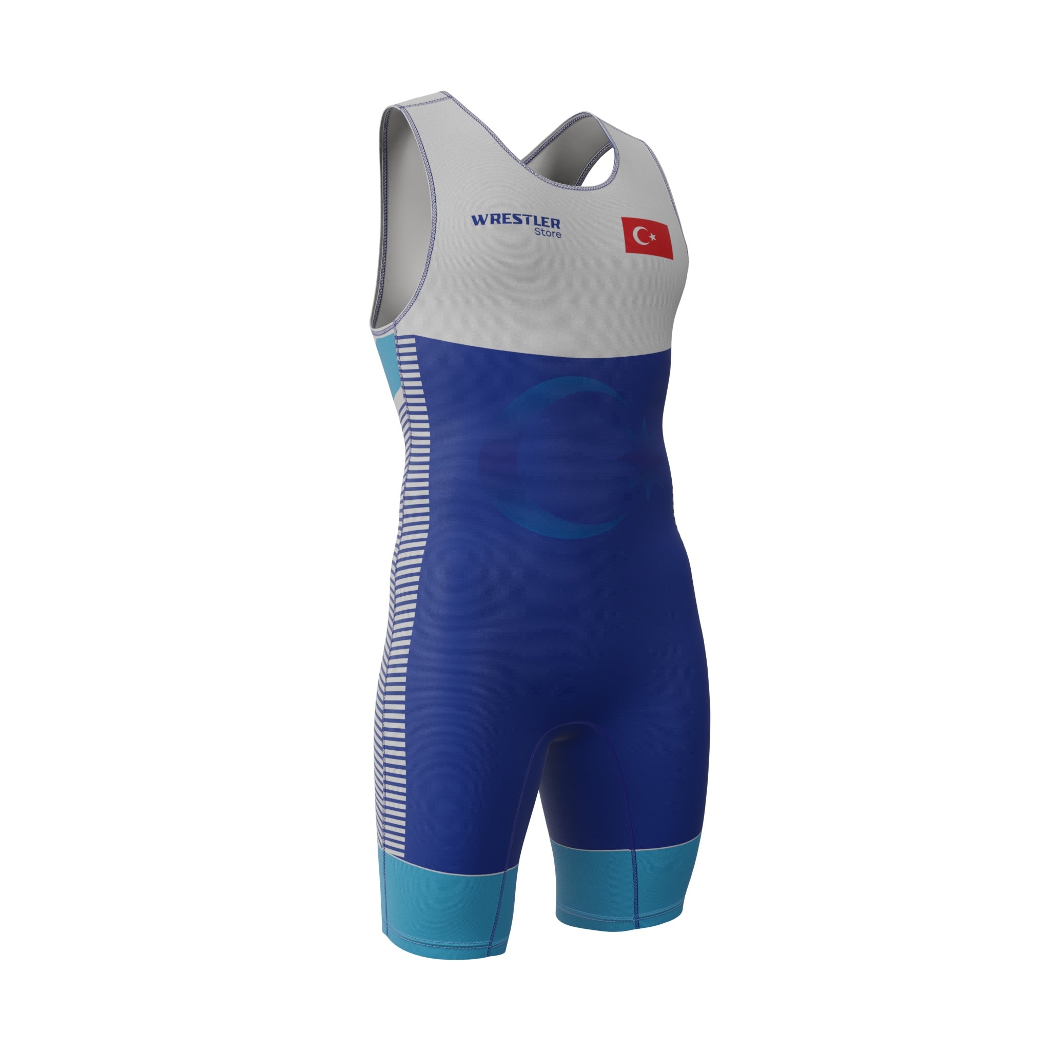 WrestlerStore Ringertrikot Turkey Blau von Vorne