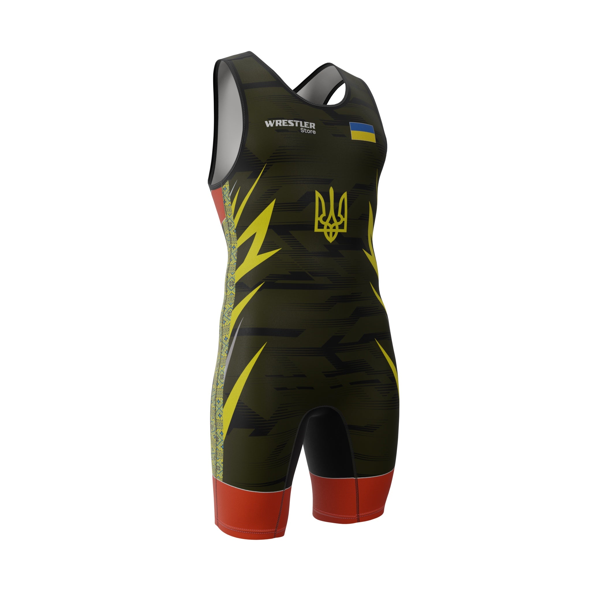 WrestlerStore Ringertrikot Ukraine Rot von Vorne