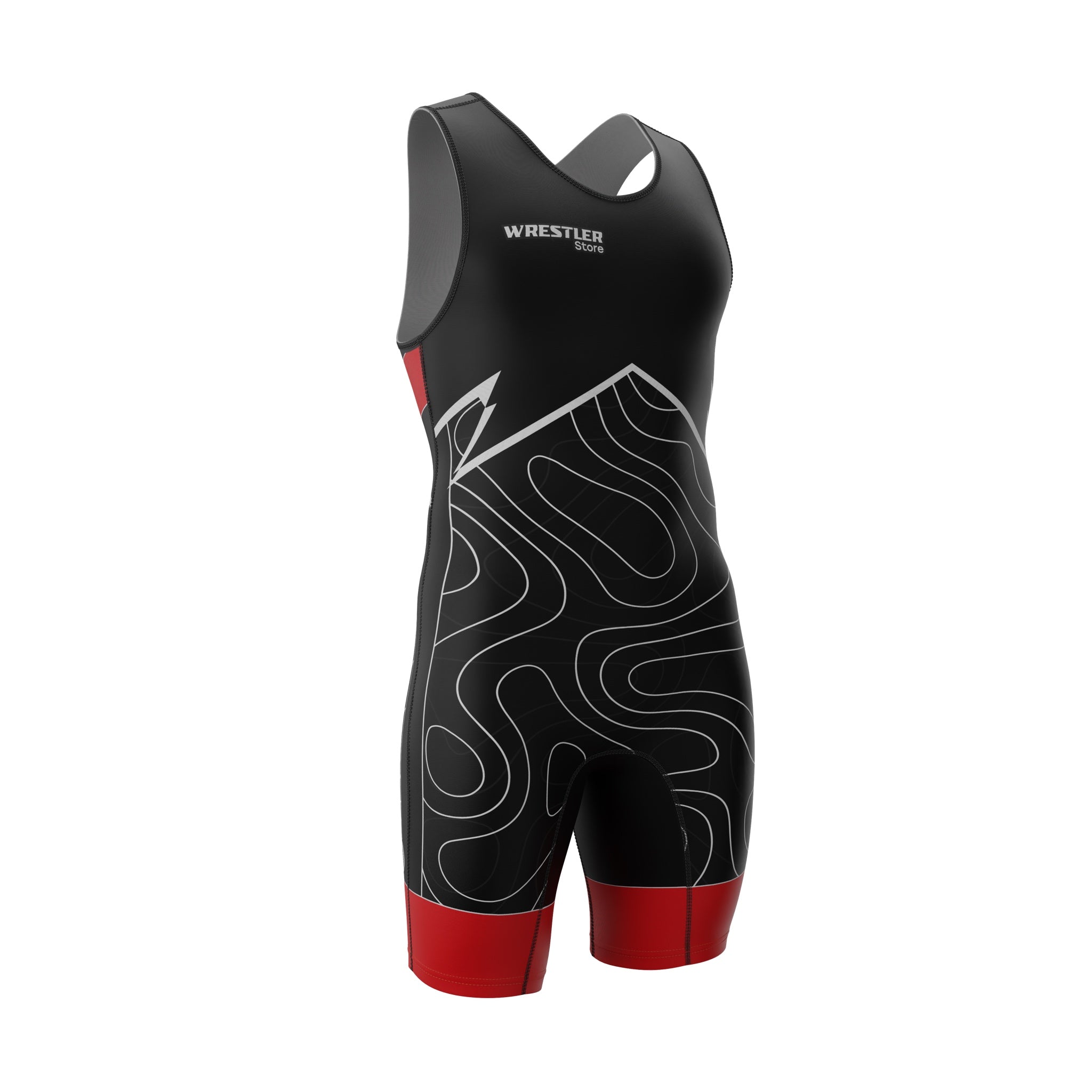 WrestlerStore Ringertrikot Black Volt Rot von Vorne