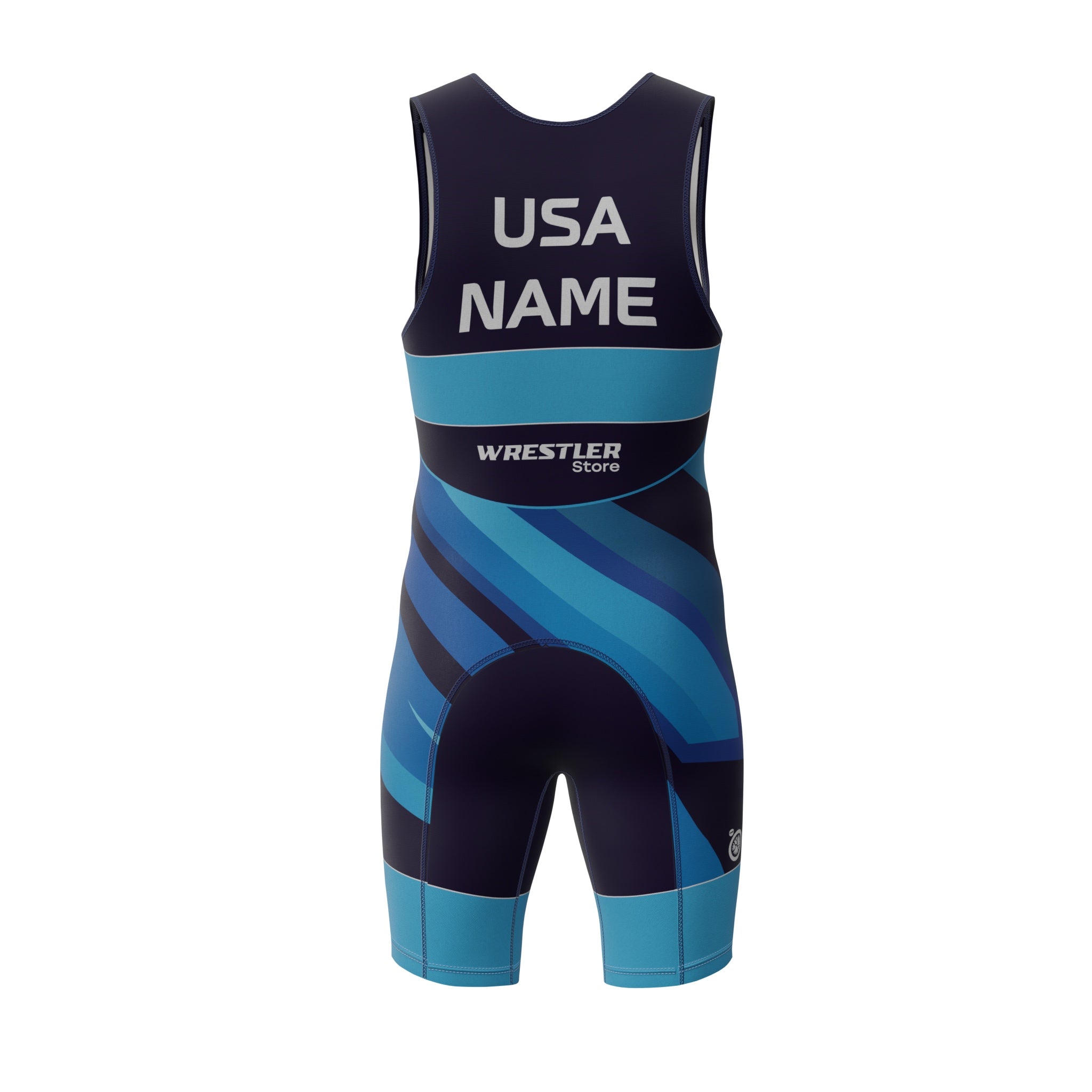 WrestlerStore Ringertrikot USA Blau von Hinten