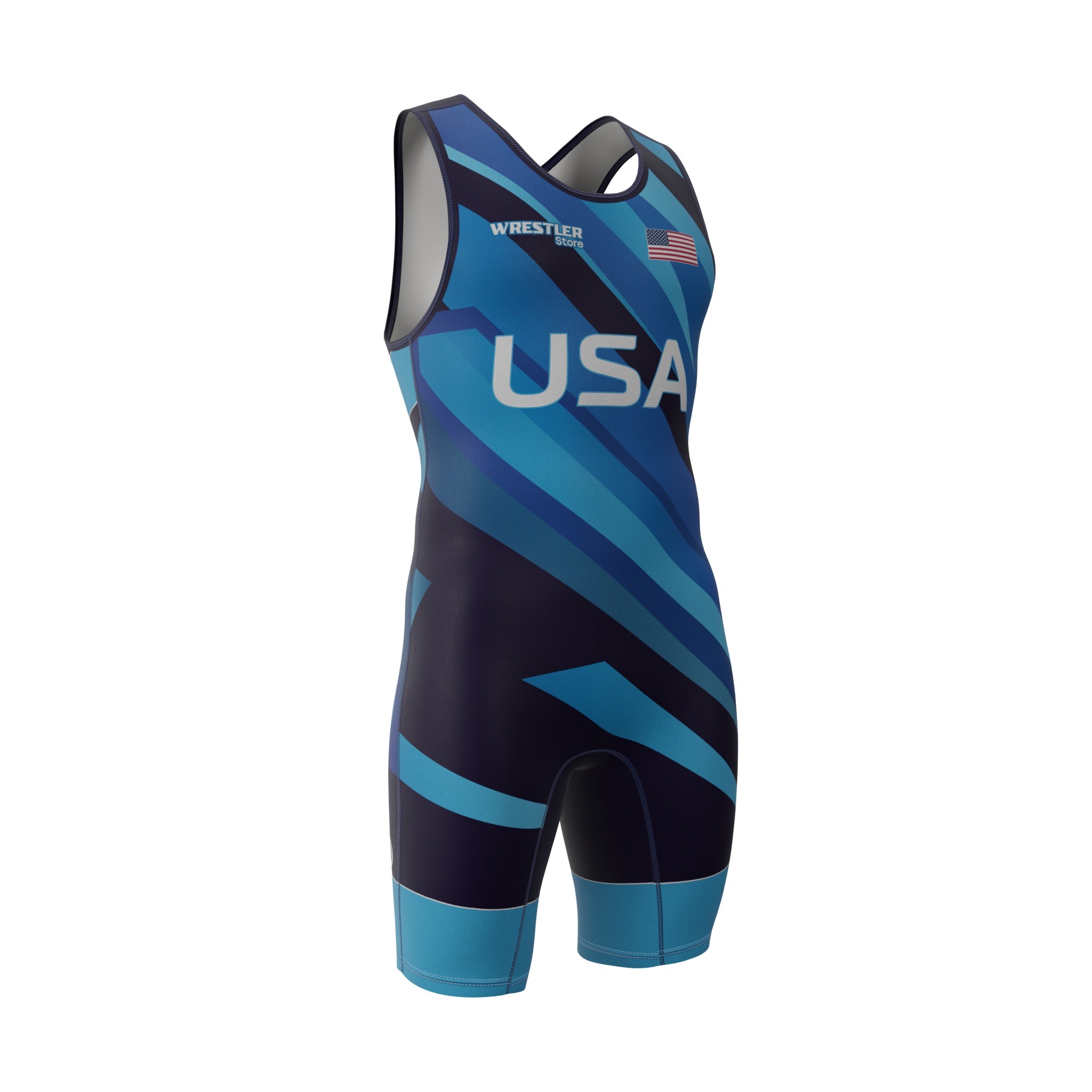 WrestlerStore Ringertrikot USA Blau von Vorne