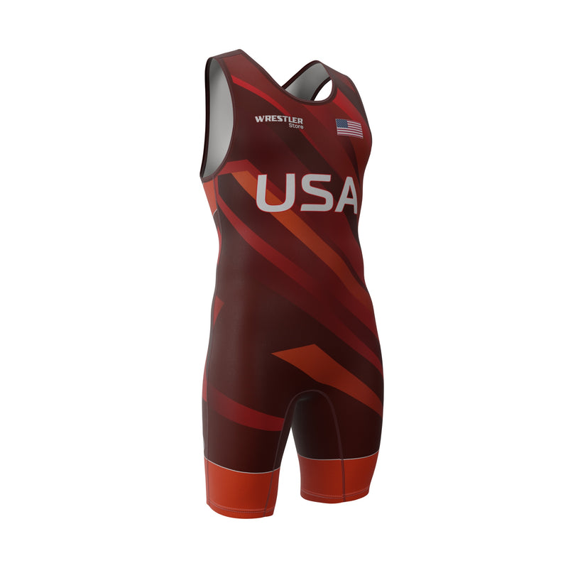 WrestlerStore Ringertrikot USA Rot von Vorne