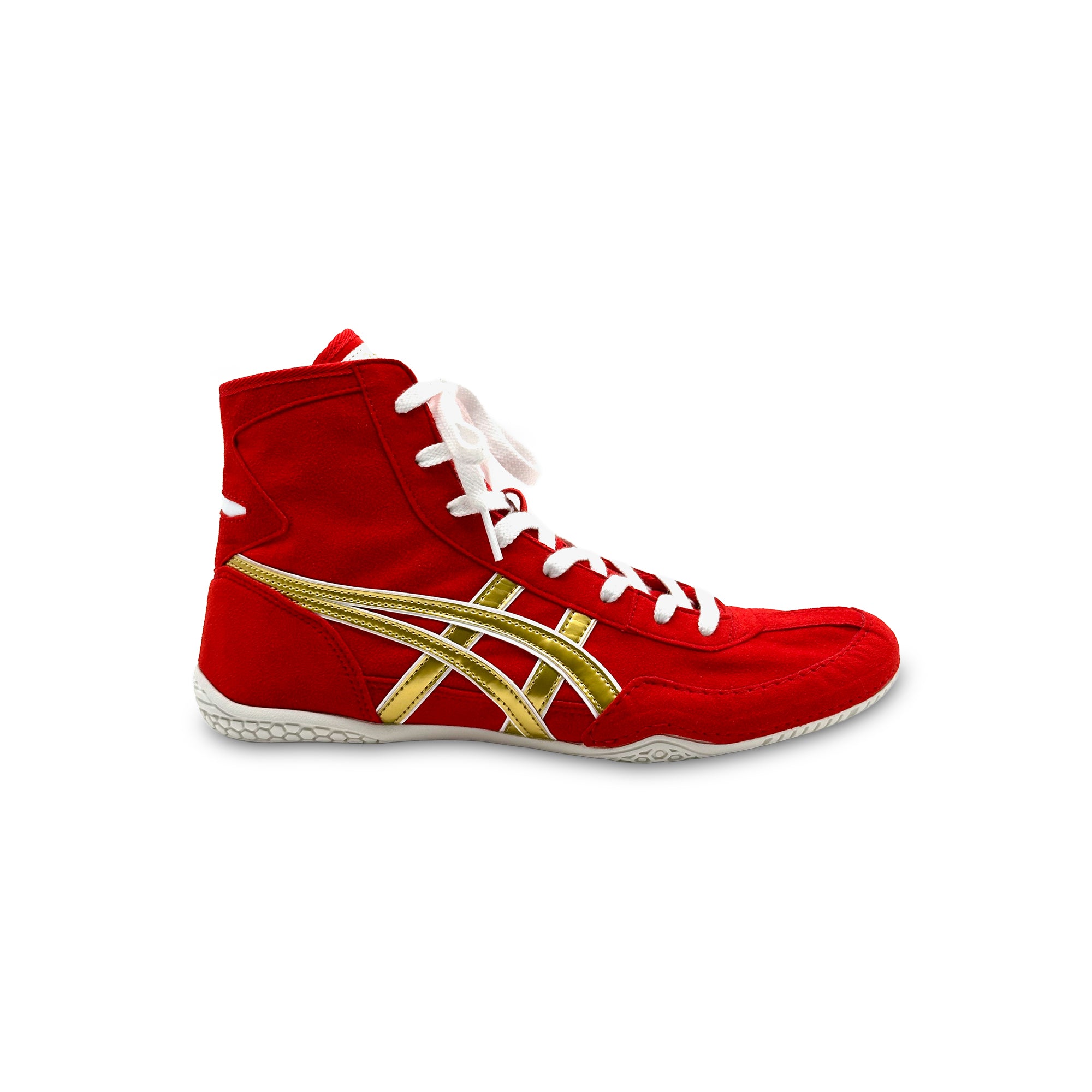 ASICS EX-EO Ringerschuhe Rot/Gold von der Außenseite