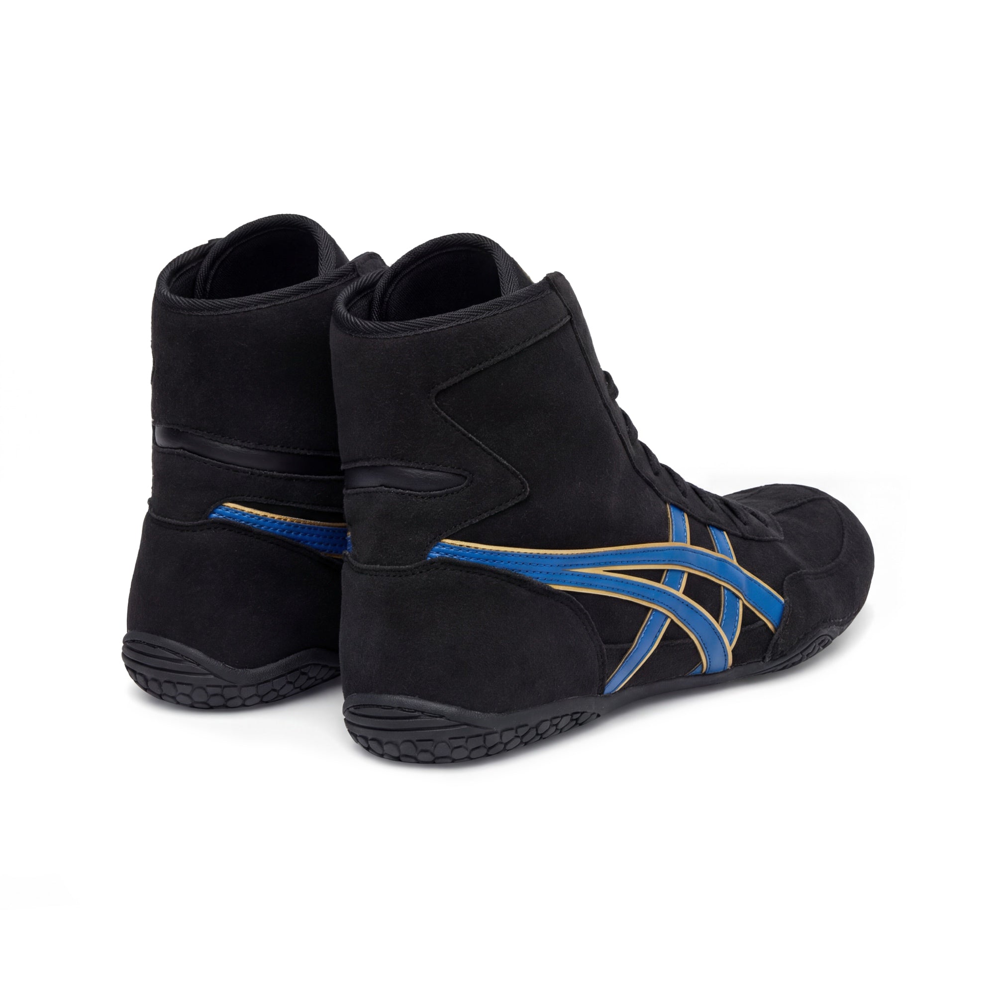 ASICS EX-EO Wrestling Shoes Black/Blue | Japan Import | WrestlerStore