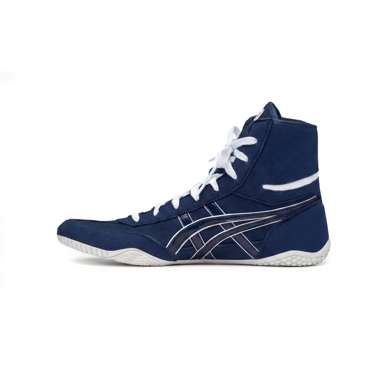 ASICS EX-EO Ringerschuhe Dunkelblau-Weiss – Seitenansicht innen | WrestlerStore