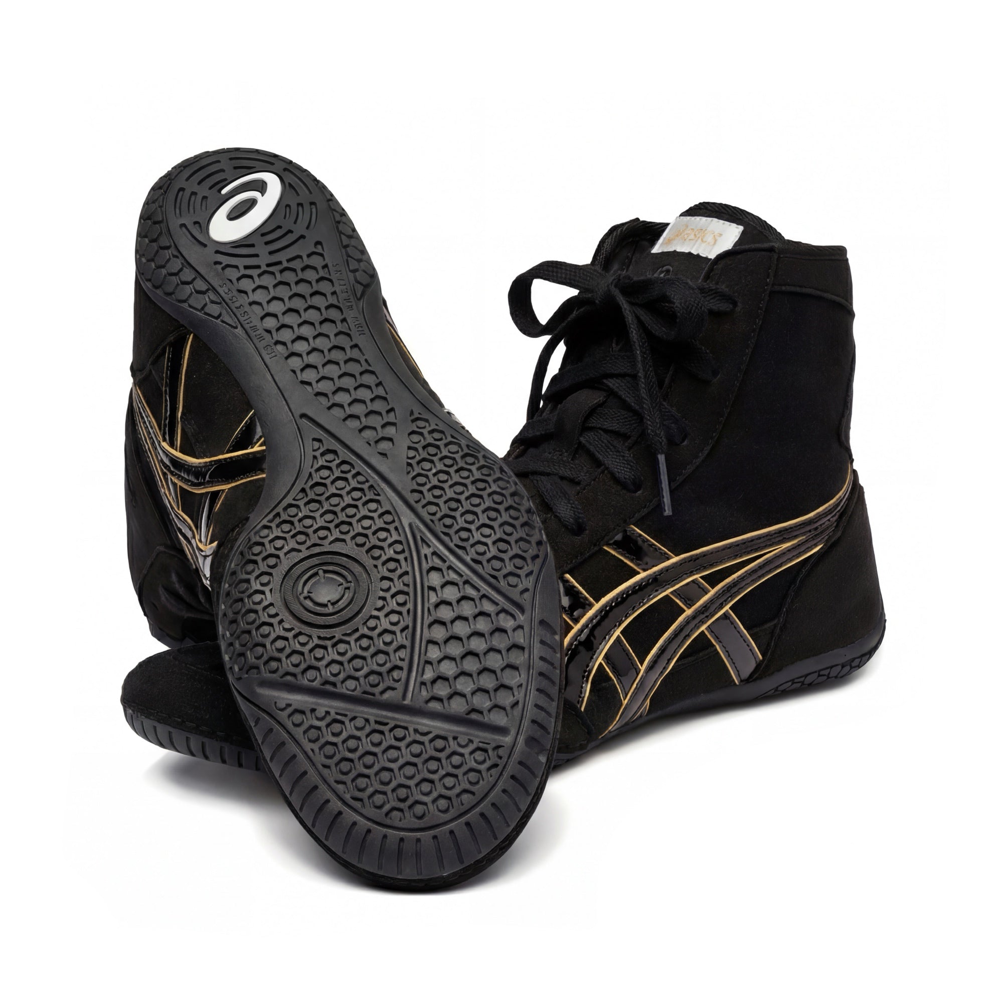 アシックス EX-EO レスリングシューズ #541 ASICS EX-EO Black with Gold Details | Japan Import | WrestlerStore