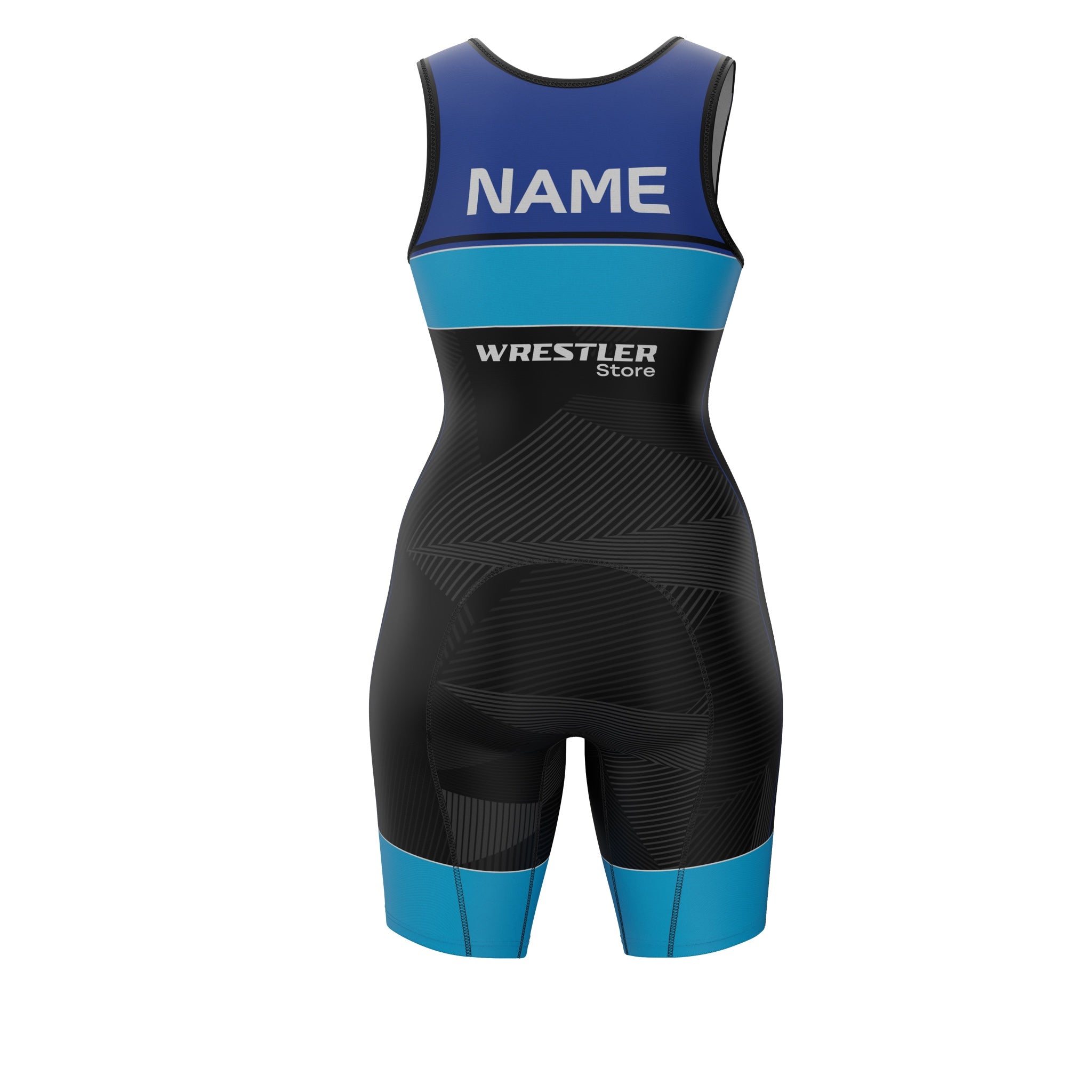 Ringertrikot Frauen WrestlerStore Impact 2.0 Blau von Hinten