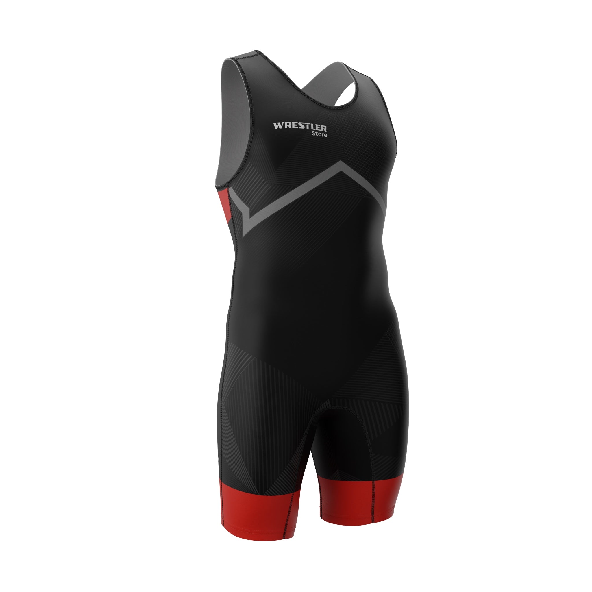 WrestlerStore Ringertrikot Impact Black Rot von Vorne