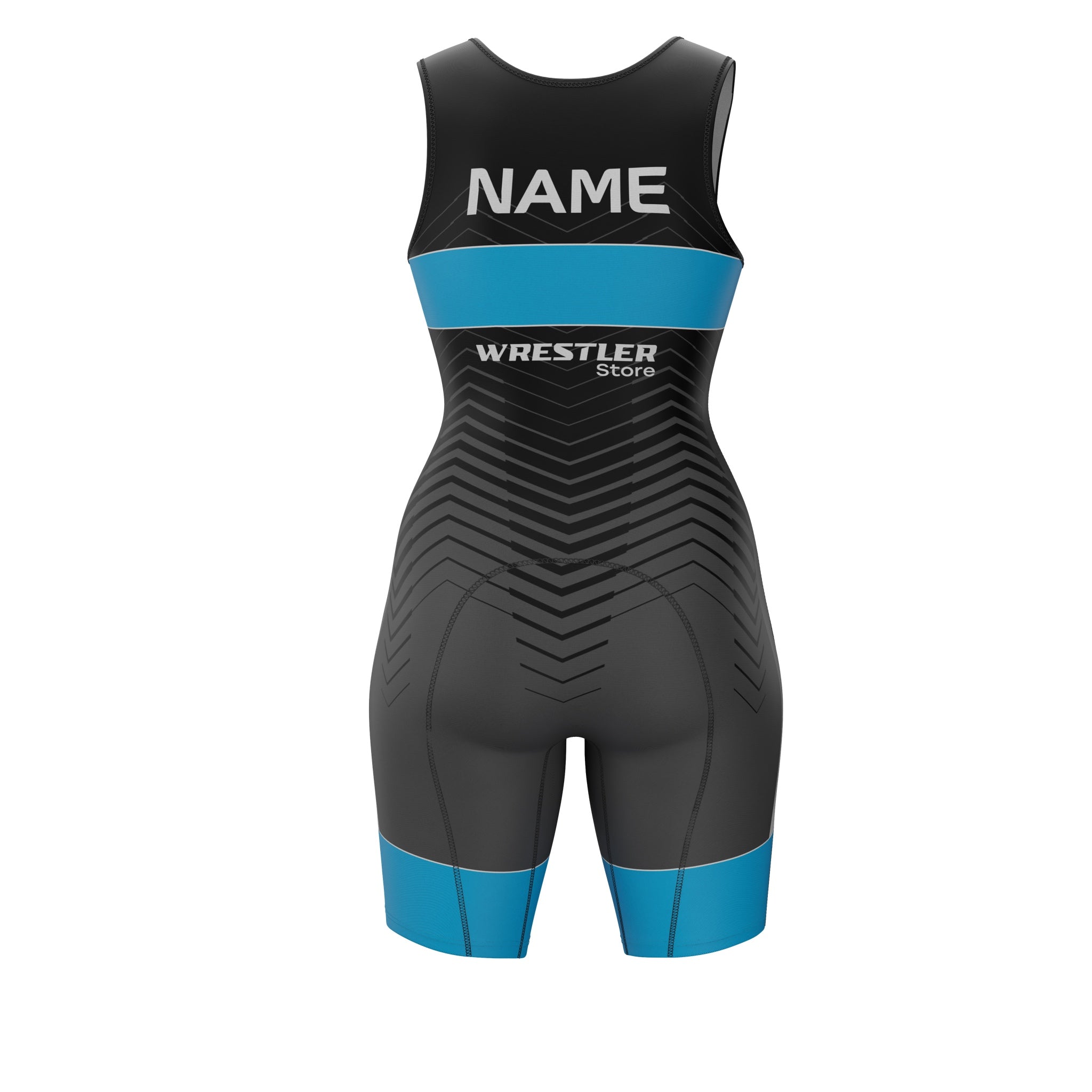 Ringertrikot Frauen WrestlerStore Phantom Blau von Hinten