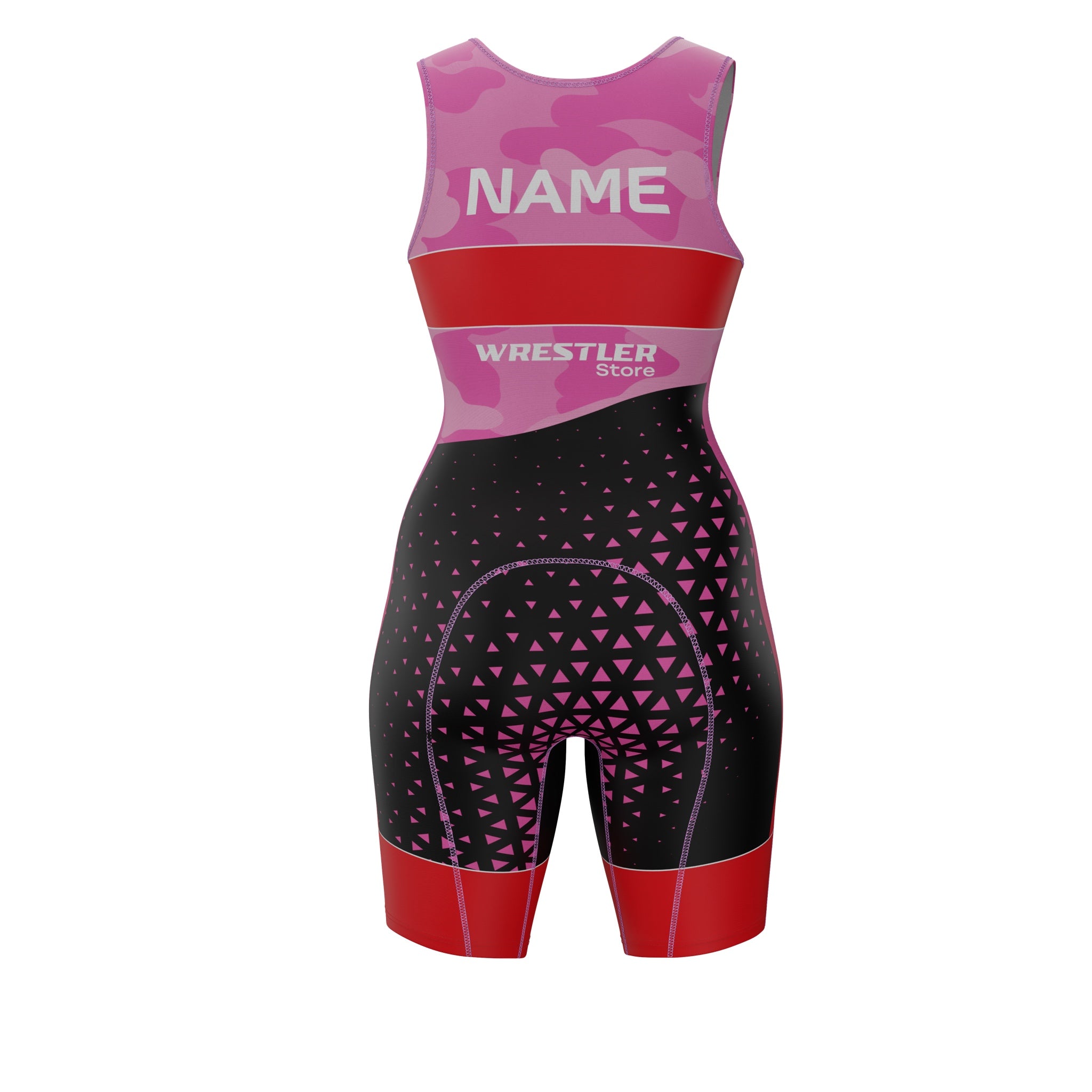 Ringertrikot Frauen WrestlerStore Pinkshift Rot von Hinten
