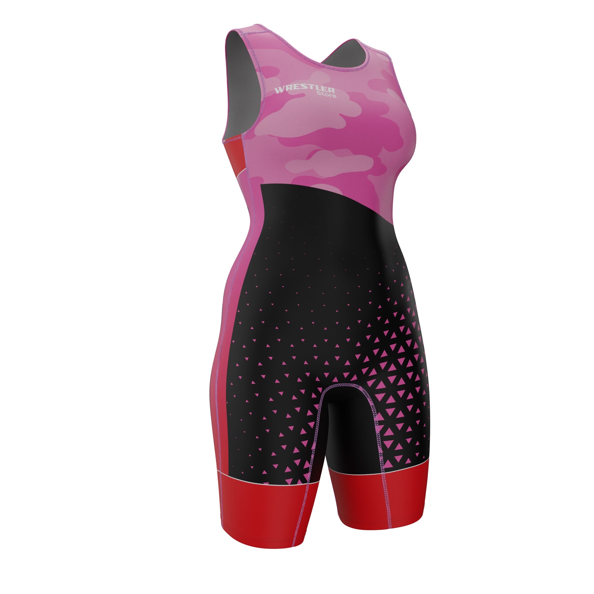 Ringertrikot Frauen WrestlerStore Pinkshift Rot von Vorne