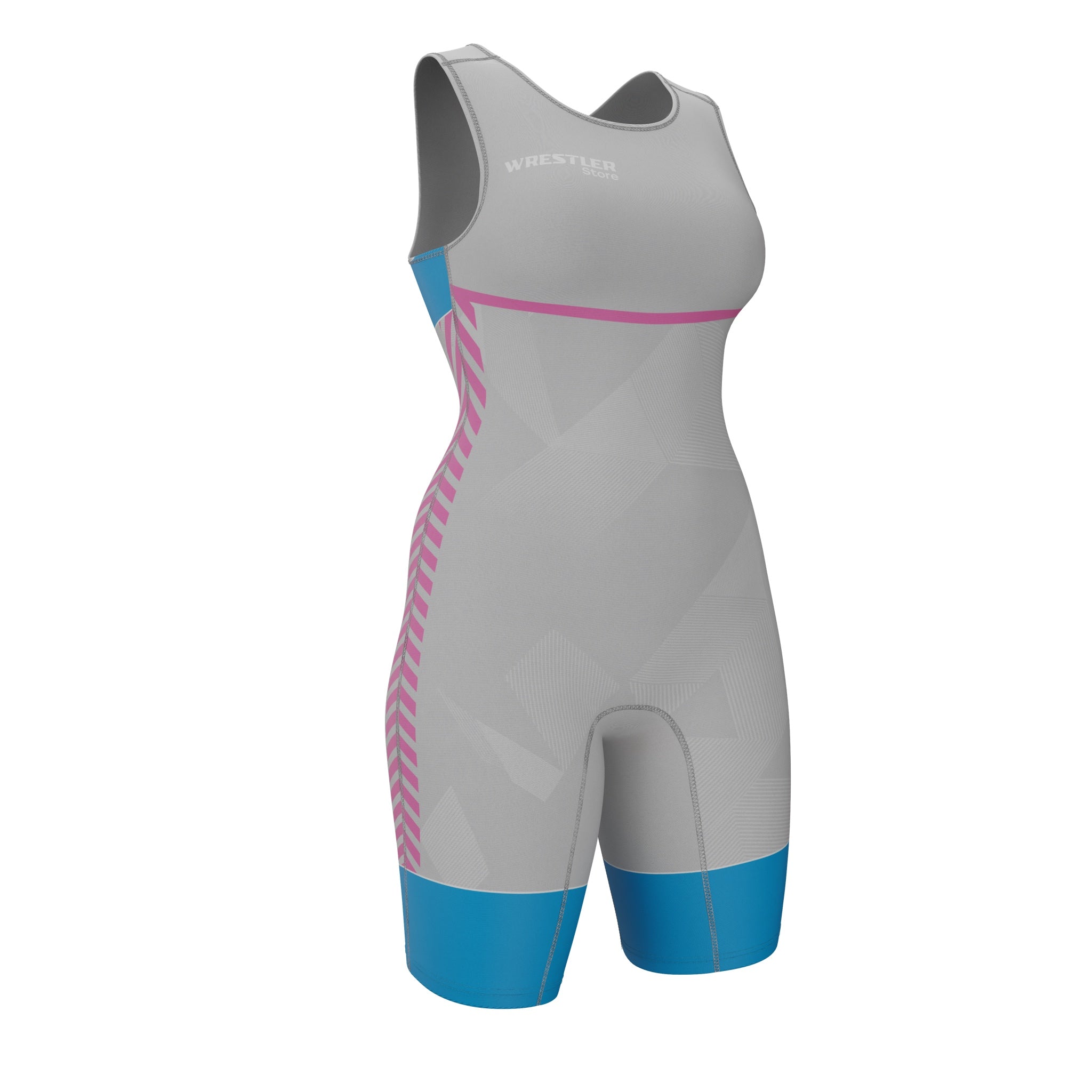 Ringertrikot Frauen WrestlerStore Steel Rose Blau von Vorne