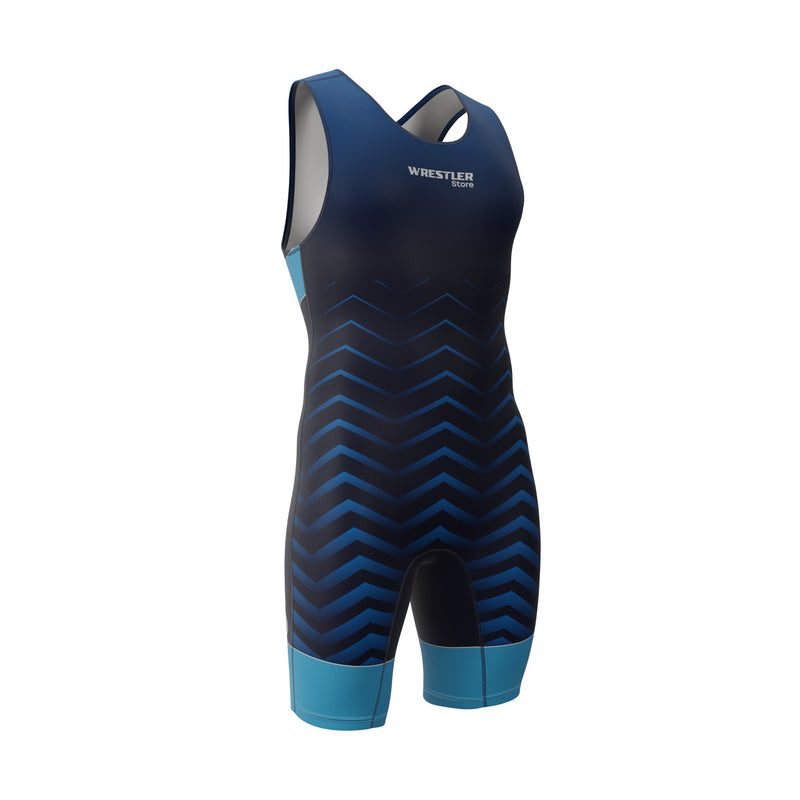 WrestlerStore Ringertrikot Fluent Blau von Vorne