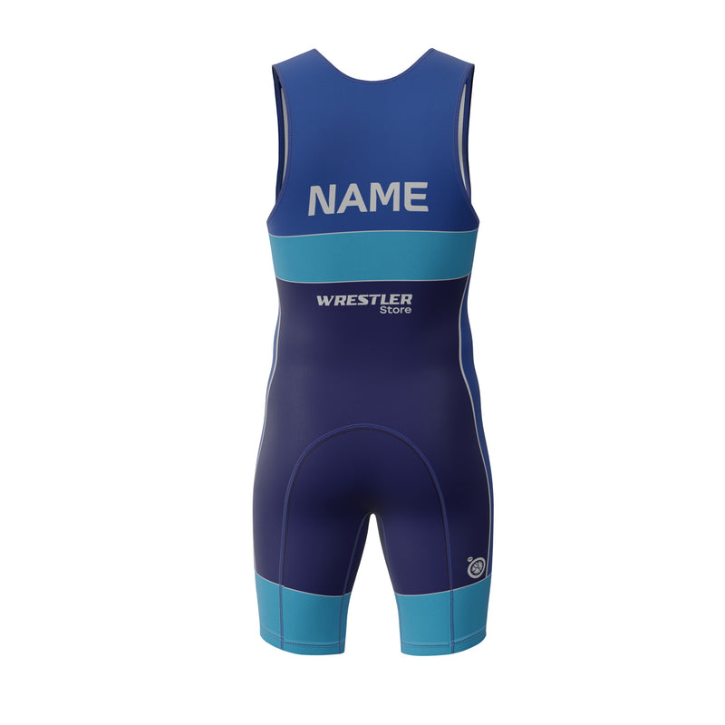 WrestlerStore Ringertrikot Vortex Blau von Hinten