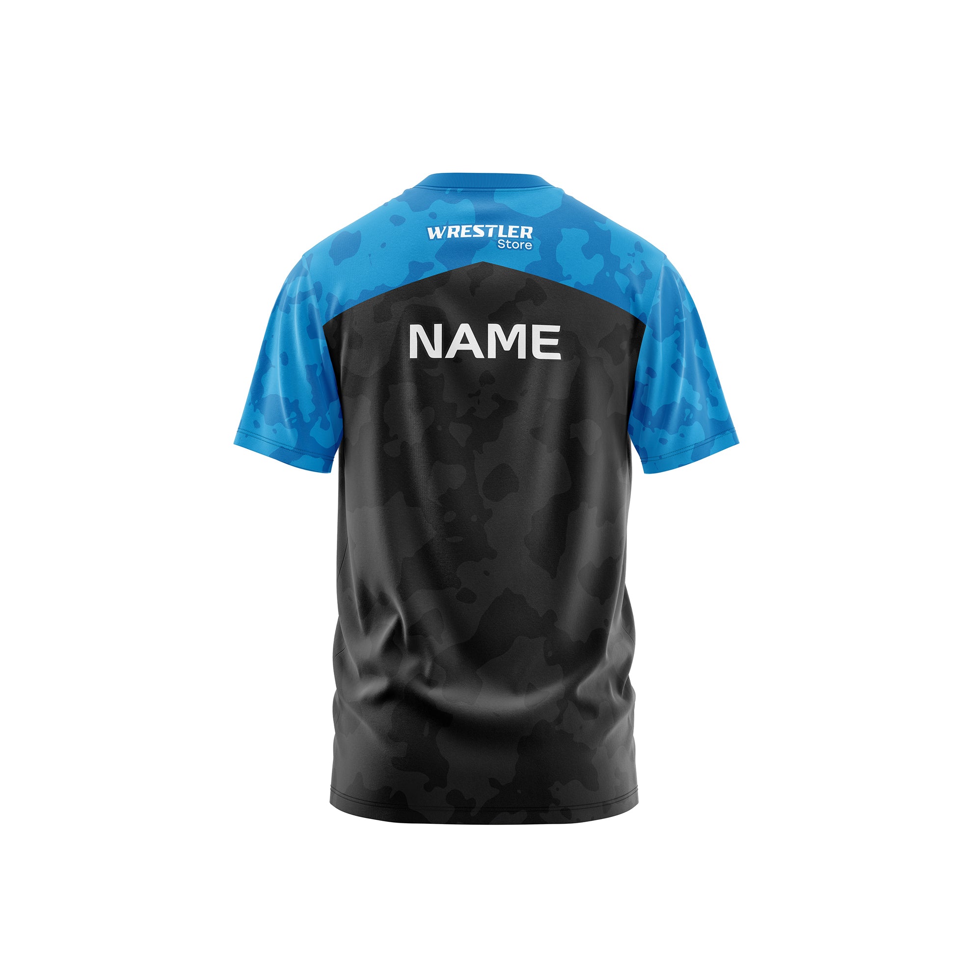 WrestlerStore Ringer T-Shirt Camo Blau Rückseite