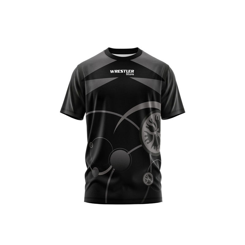 WrestlerStore Ringer T-Shirt UWW Schwarz Vorderseite