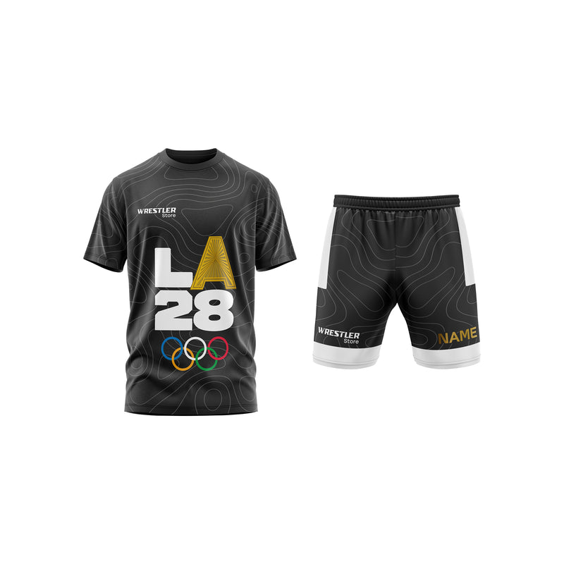 WrestlerStore Ringer Set LA2028 Edition Vorderseite (T-Shirt & Shorts)