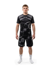 WrestlerStore UWW შავი მაისური/შორტები